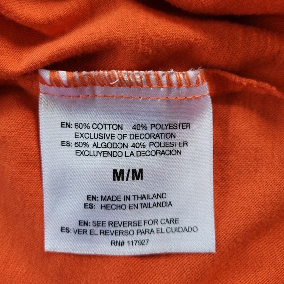 Reebok Men's Orange Graphic Printed Short Sleeve Crew Neck T-Shirts Top Size M - Picture 8 of 8